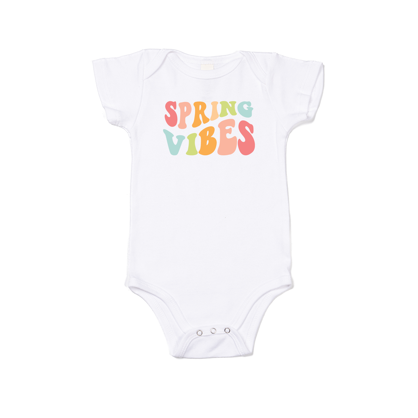 Spring Vibes - Bodysuit (White, Short Sleeve)