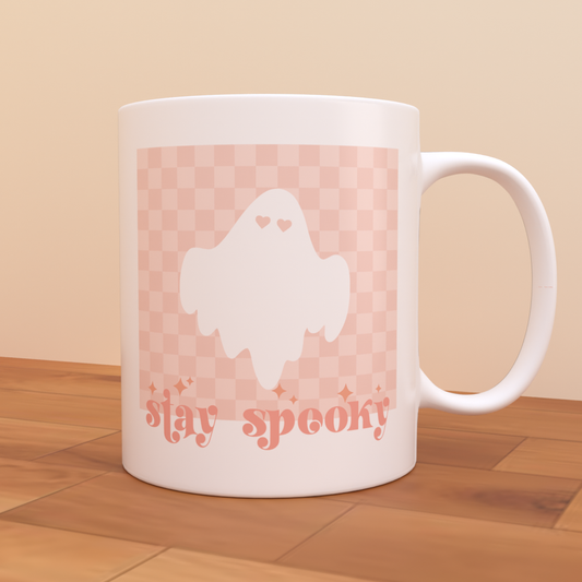 Stay Spooky Checkered - Coffee Mug (White)