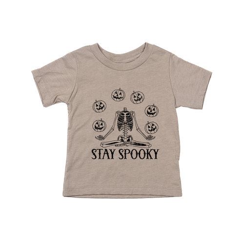 Stay Spooky Pumpkin Head Skeleton - Kids Tee (Pale Moss)