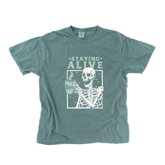 Staying Alive (Mint) - Tee (Blue Spruce)