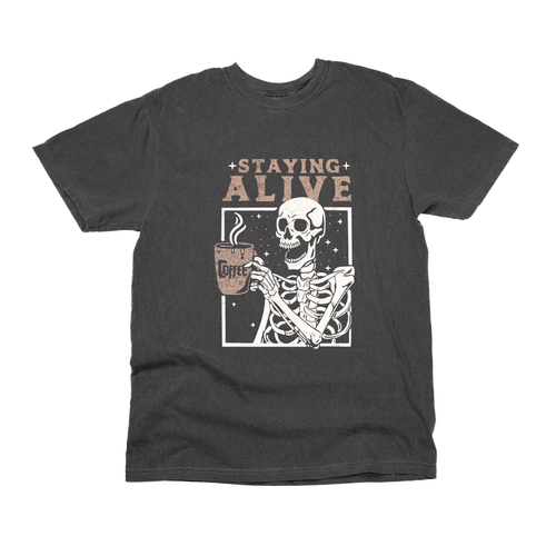 Staying Alive (Tan) - Tee (Smoke)