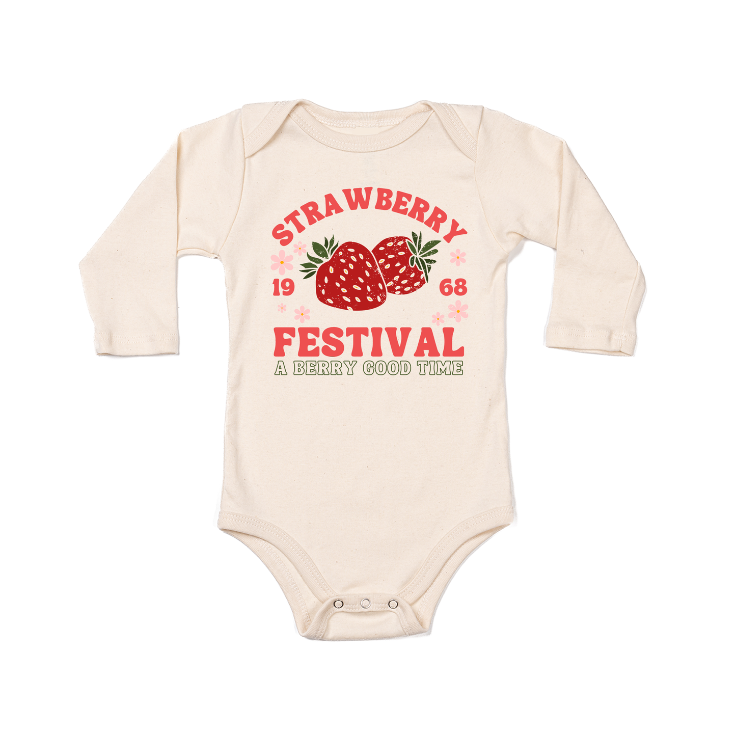 Strawberry Festival - Bodysuit (Natural, Long Sleeve)