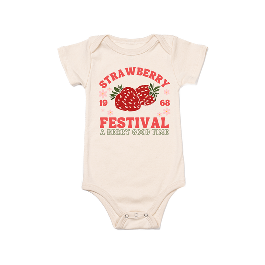 Strawberry Festival - Bodysuit (Natural, Short Sleeve)