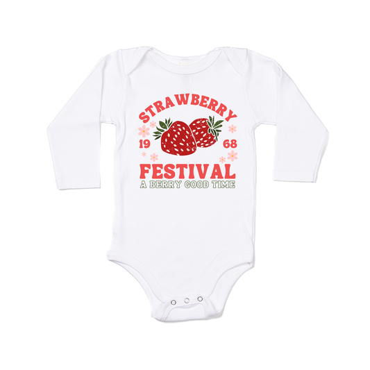 Strawberry Festival - Bodysuit (White, Long Sleeve)