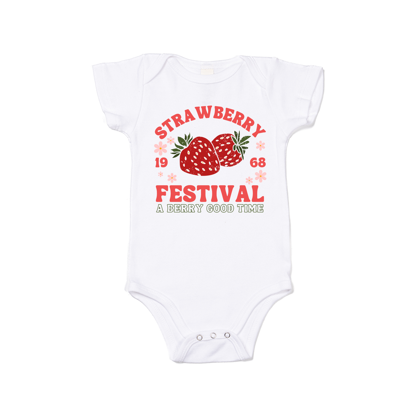 Strawberry Festival - Bodysuit (White, Short Sleeve)