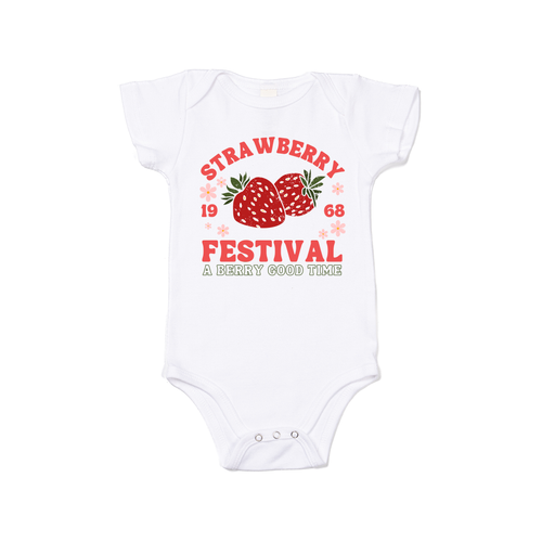 Strawberry Festival - Bodysuit (White, Short Sleeve)