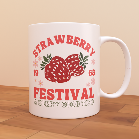 Strawberry Festival - Coffee Mug (All White)