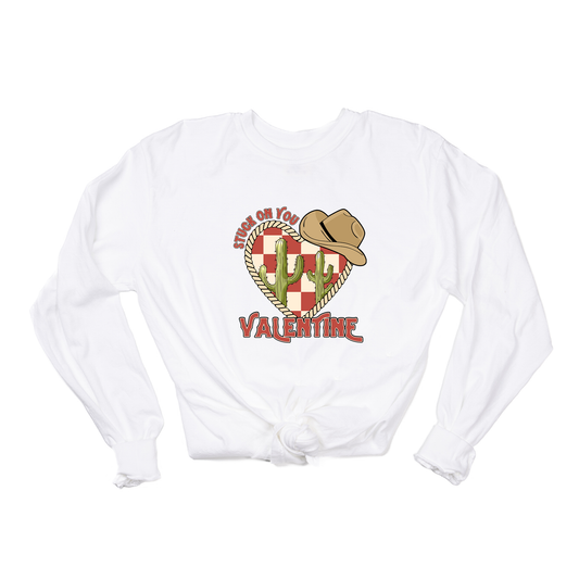 Stuck On You Valentine (Red) - Tee (Vintage White, Long Sleeve)