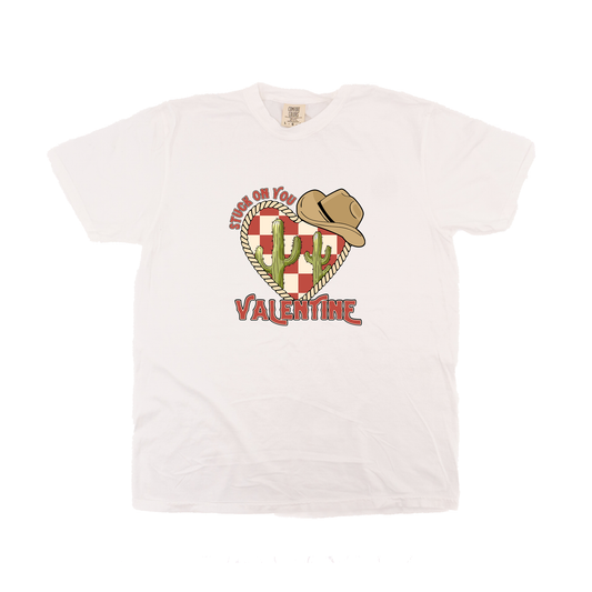 Stuck On You Valentine (Red) - Tee (Vintage White, Short Sleeve)