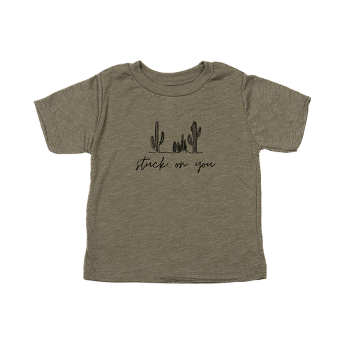 Stuck On You (Cactus) - Kids Tee (Olive)