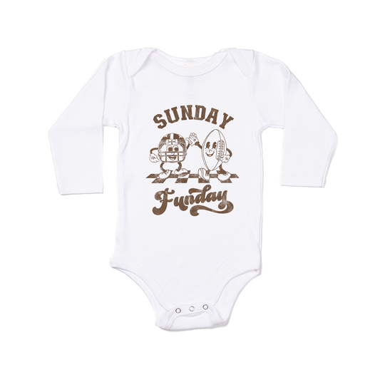 Sunday Funday Football Friends - Bodysuit (White, Long Sleeve)