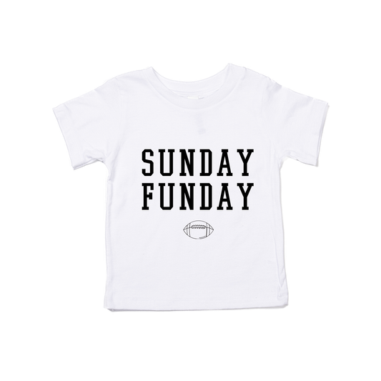 Sunday Funday (Black, Varsity) - Kids Tee (White)