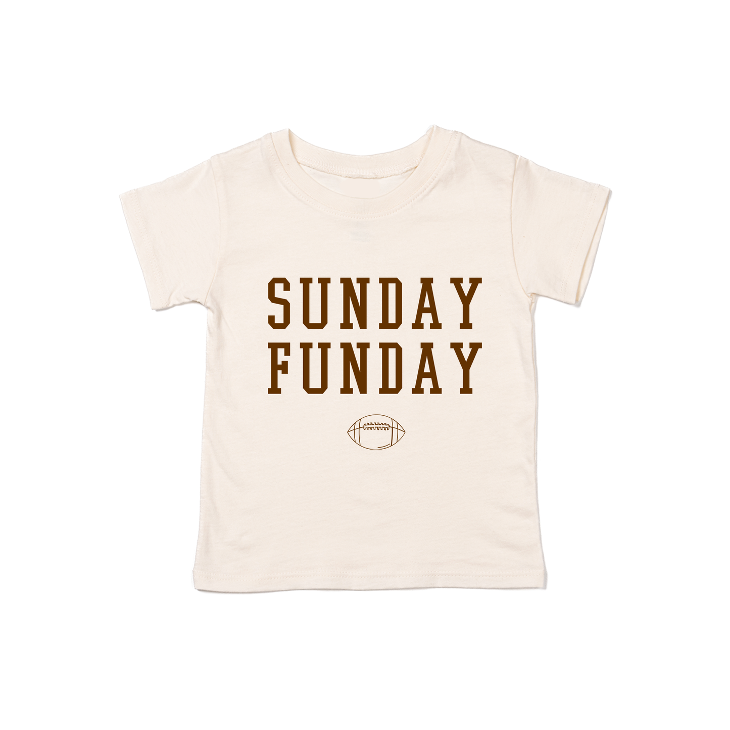 Sunday Funday (Brown, Varsity) - Kids Tee (Natural)