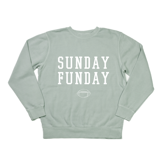 Sunday Funday  (White, Varsity) - Sweatshirt (Sea Salt)