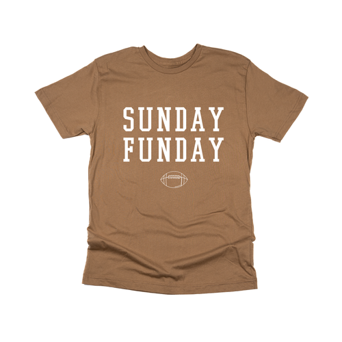 Sunday Funday (White, Varsity) - Tee (Coyote Brown)