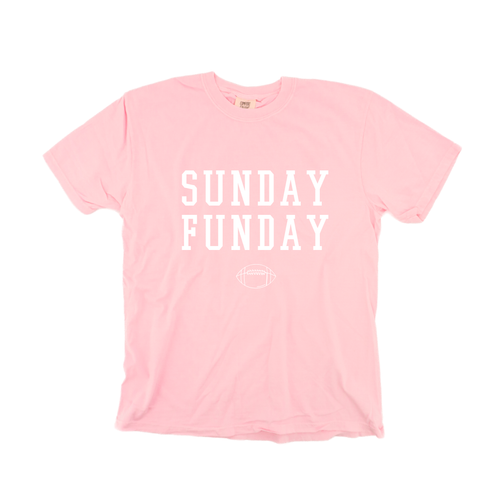 Sunday Funday (White, Varsity) - Tee (Pale Pink)