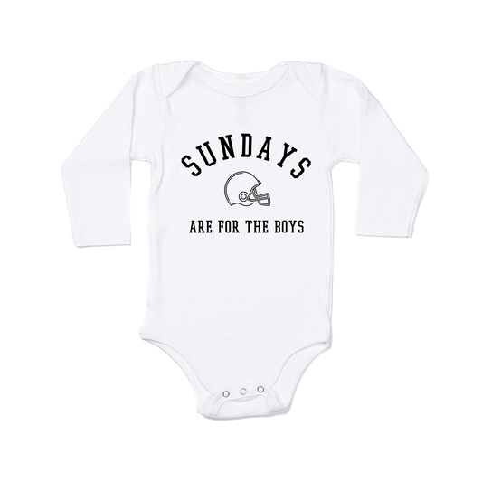 Sundays Are For The Boys (Black) - Bodysuit (White, Long Sleeve)