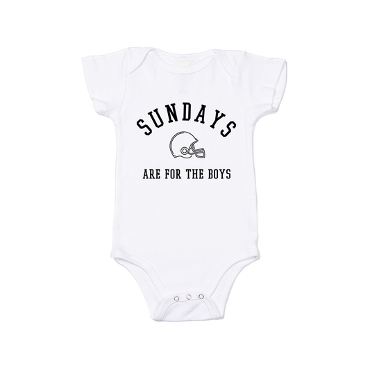 Sundays Are For The Boys (Black) - Bodysuit (White, Short Sleeve)