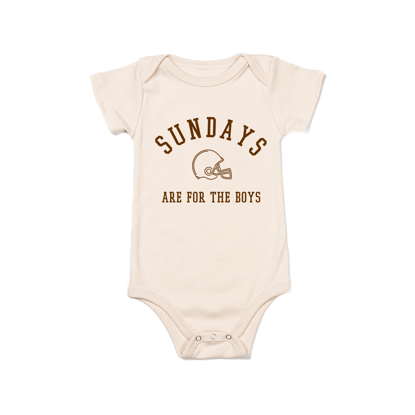 Sundays Are For The Boys (Brown) - Bodysuit (Natural, Short Sleeve)
