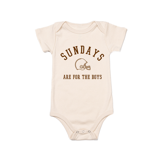 Sundays Are For The Boys (Brown) - Bodysuit (Natural, Short Sleeve)