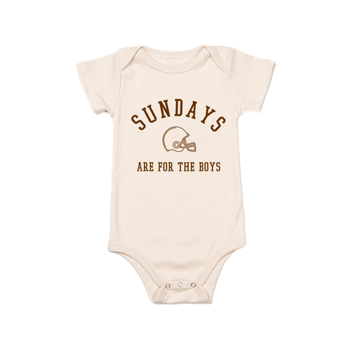 Sundays Are For The Boys (Brown) - Bodysuit (Natural, Short Sleeve)