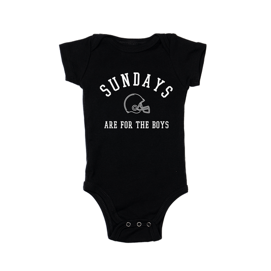 Sundays Are For The Boys (White) - Bodysuit (Black, Short Sleeve)