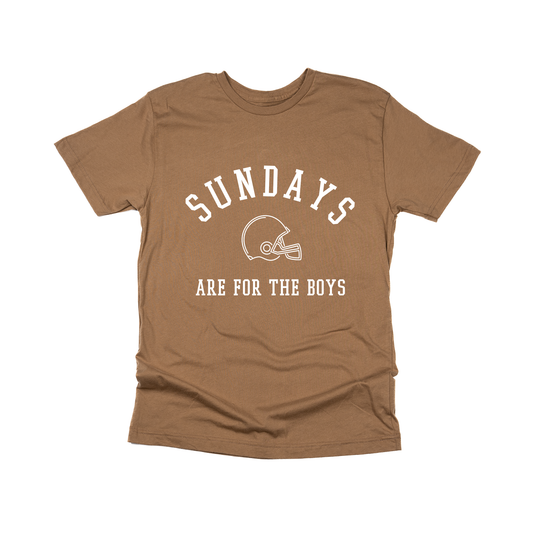 Sundays Are For The Boys (White) - Tee (Coyote Brown)