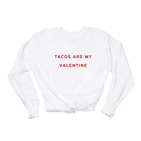 Tacos Are My Valentine (Red) - Tee (Vintage White, Long Sleeve)