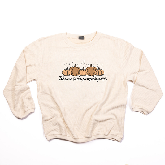 Take Me To The Pumpkin Patch - Corded Sweatshirt (Ivory)