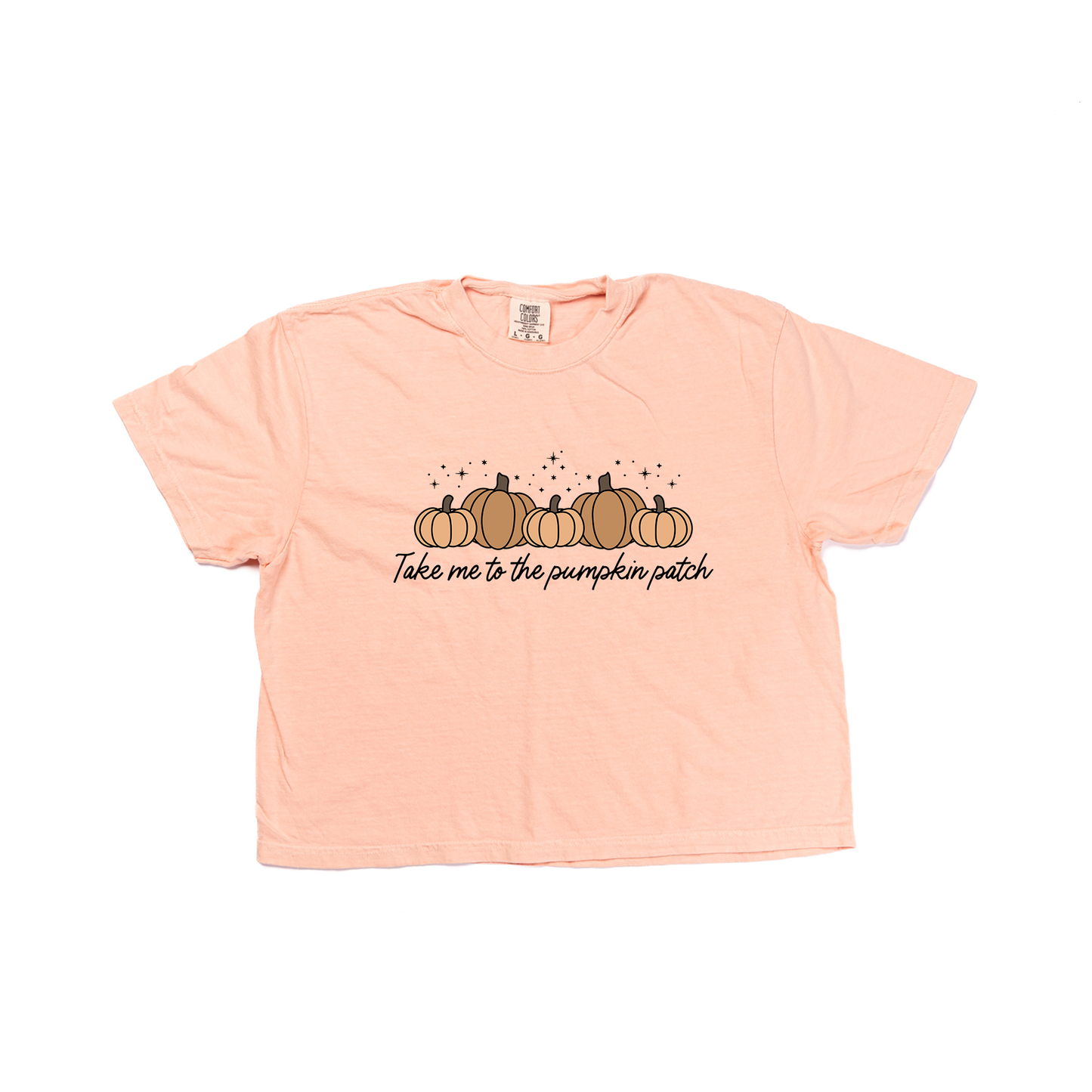 Take Me To The Pumpkin Patch - Cropped Tee (Peach)