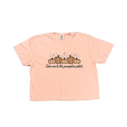 Take Me To The Pumpkin Patch - Cropped Tee (Peach)