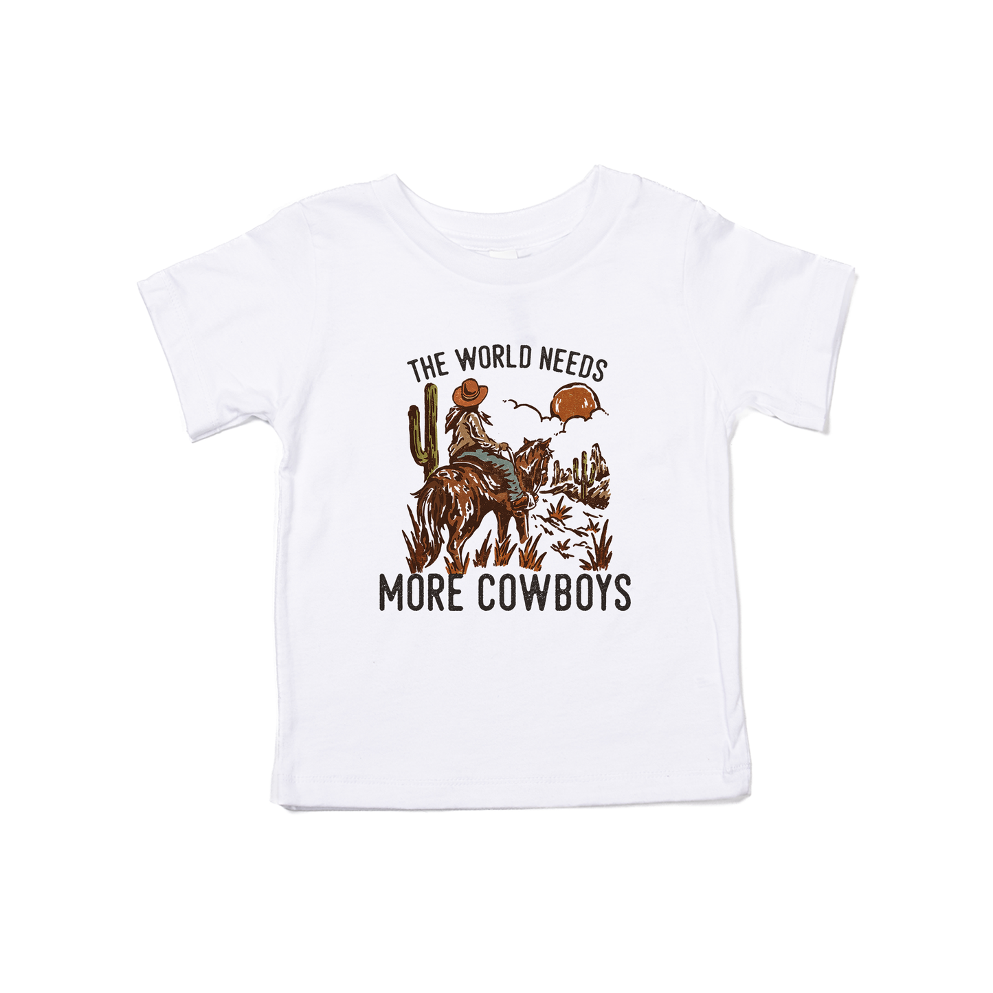 The World Needs More Cowboys - Kids Tee (White)