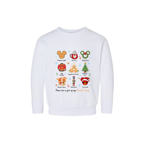 These Are A Few of My Favorite Things (Christmas Magic Mouse) - Kids Sweatshirt (White)