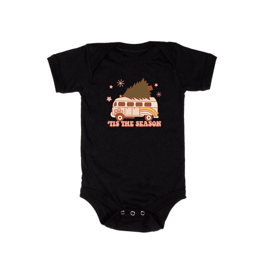 Tis the Season Retro Van - Bodysuit (Black, Short Sleeve)