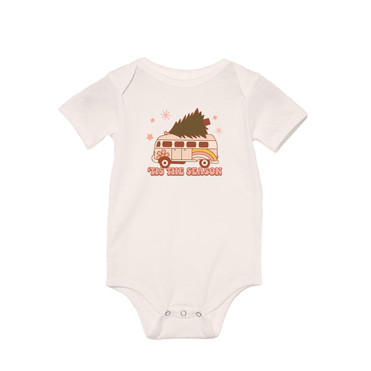 Tis the Season Retro Van - Bodysuit (Natural, Short Sleeve)