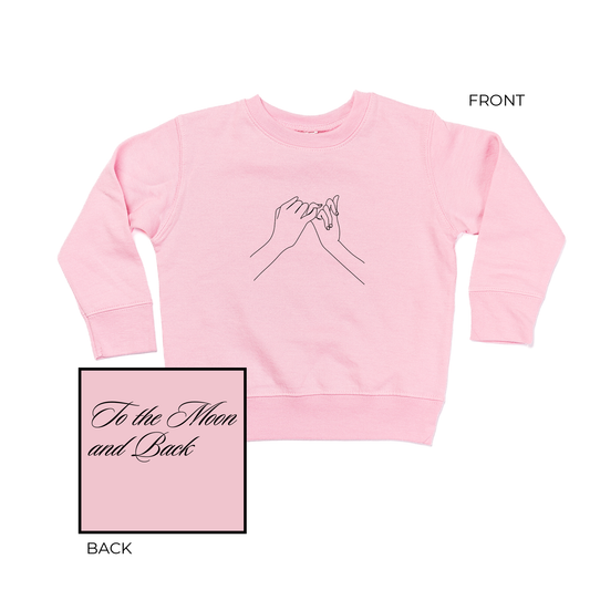 To The Moon and Back, Pinky Promise (Front & Back) - Kids Sweatshirt (Pink)