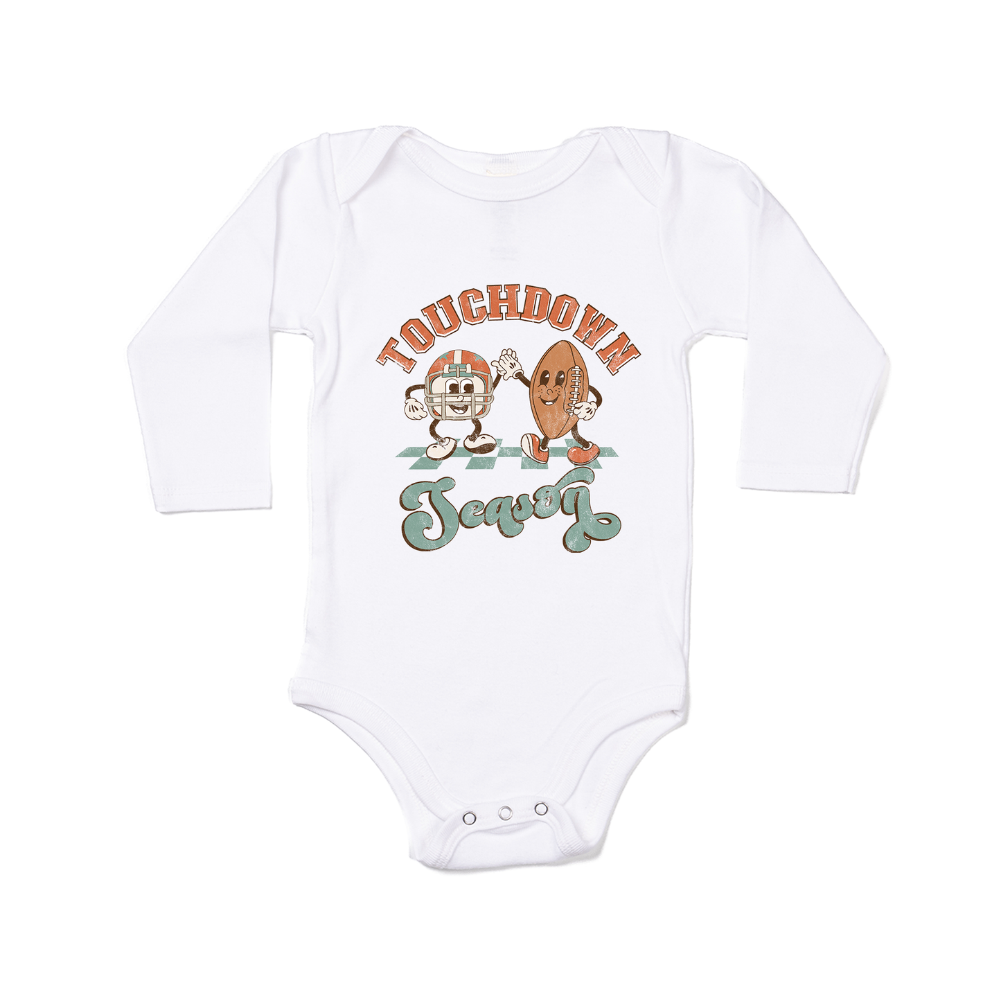 Touchdown Season Football Friends - Bodysuit (White, Long Sleeve)