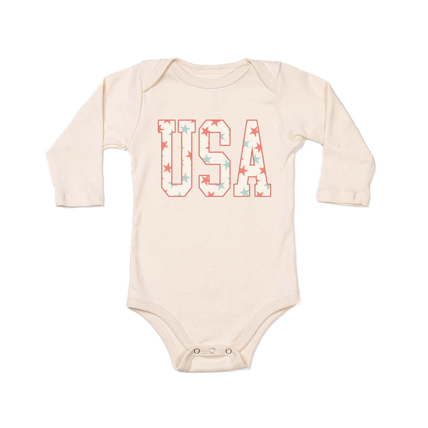 USA Varsity (Stars) - Bodysuit (Natural, Long Sleeve)