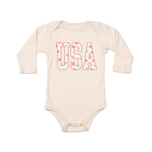 USA Varsity (Stars) - Bodysuit (Natural, Long Sleeve)