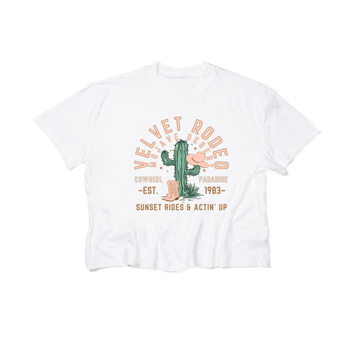 Velvet Rodeo - Cropped Tee (White)