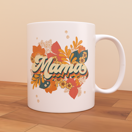 Vintage Floral Mama - Coffee Mug (White)