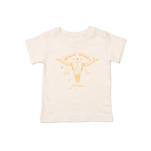 Wild West Long Live Cowboys (Mustard) - Kids Tee (Natural)