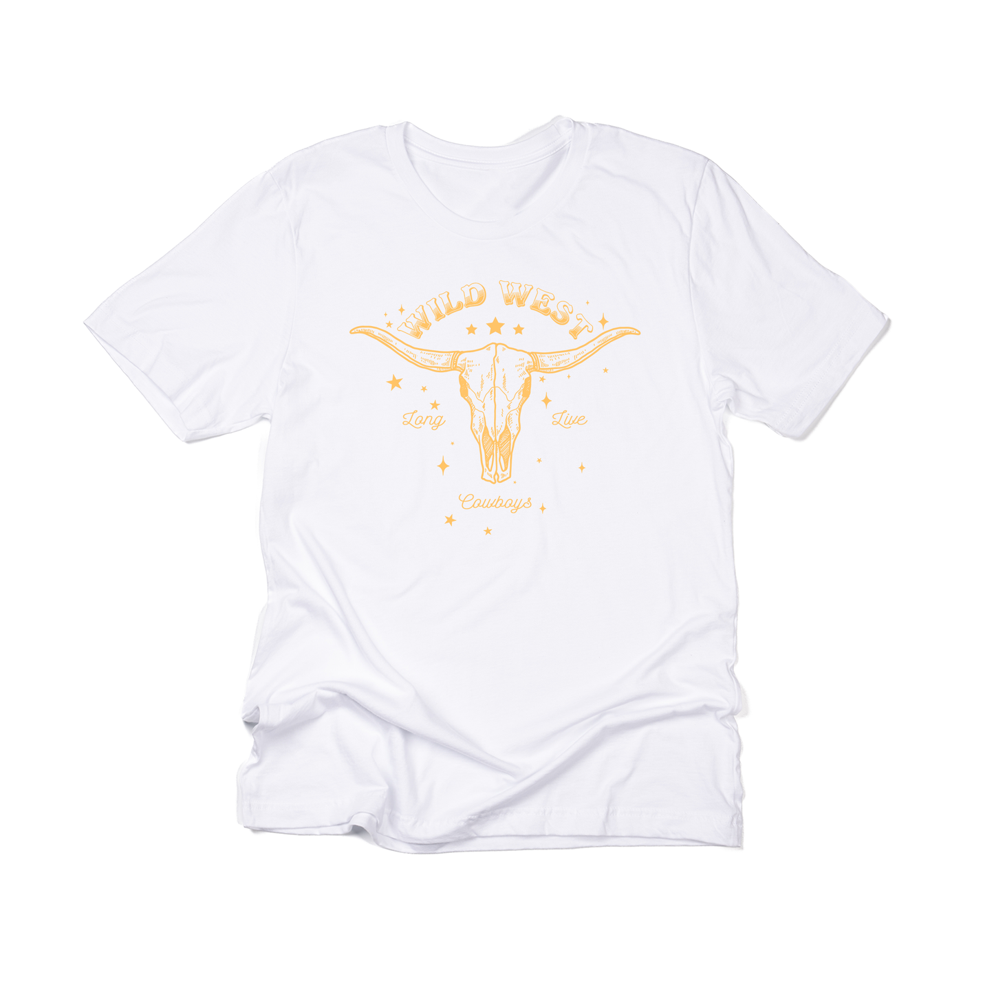 Wild West Long Live Cowboys (Mustard) - Tee (Vintage White)