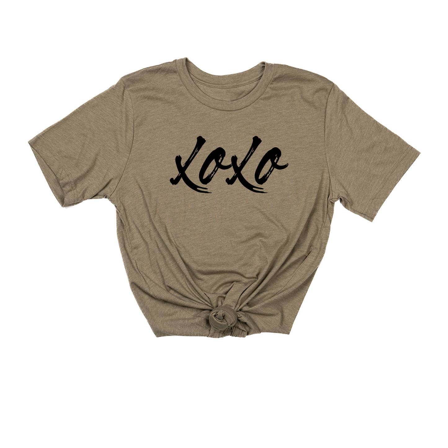 XOXO (Handwritten,  Across Front) - Tee (Olive)