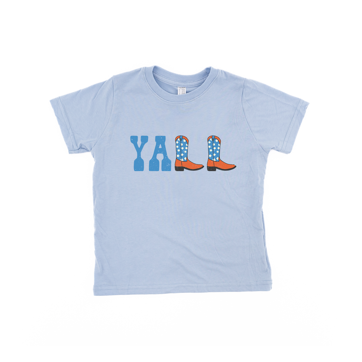 Y'all Patriotic Western - Kids Tee (Carolina Blue)