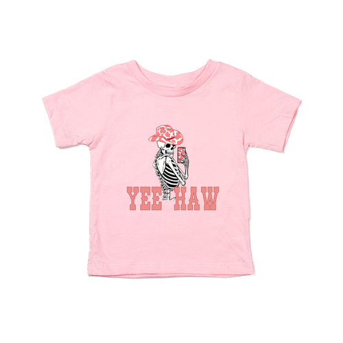 Yee Haw Selfie Skeleton - Kids Tee (Pink)