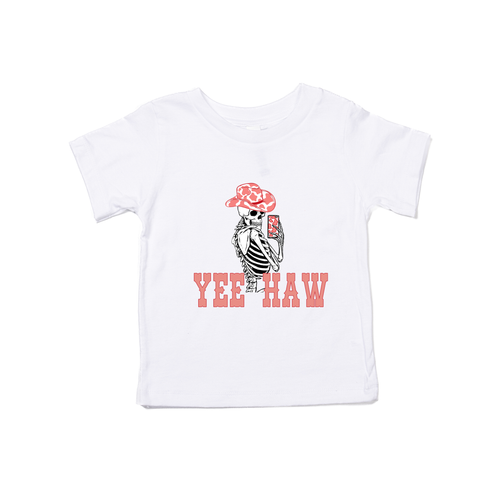 Yee Haw Selfie Skeleton - Kids Tee (White)