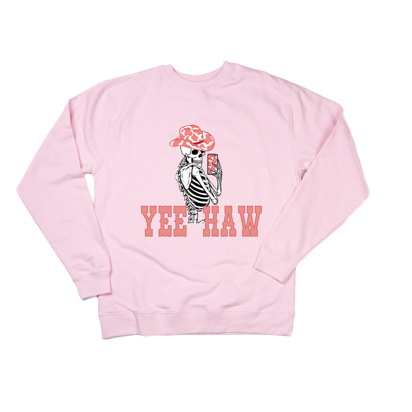 Yee Haw Selfie Skeleton - Sweatshirt (Light Pink)