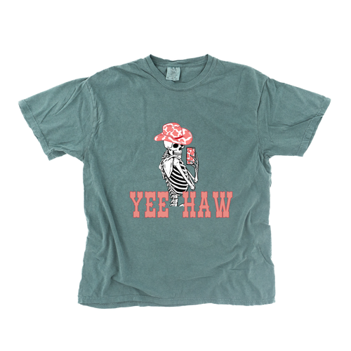 Yee Haw Selfie Skeleton - Tee (Blue Spruce)