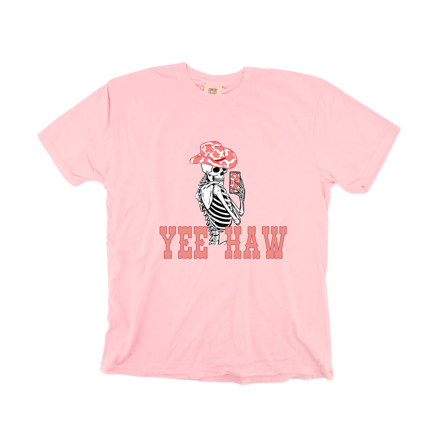 Yee Haw Selfie Skeleton - Tee (Pale Pink)